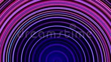闪闪发光的拱形霓虹灯，紫色弯曲的闪闪发光的线条